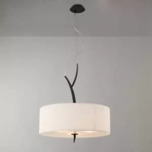 Eve pendant light 3 bulbs E27, anthracite with round white lampshade