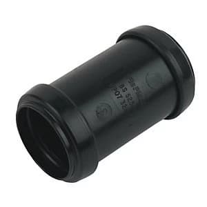 FloPlast WP08B Push-Fit Waste Straight Coupler - Black 40mm