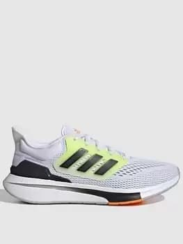 adidas EQ21 Run - White/Black/Yellow, Size 10, Men