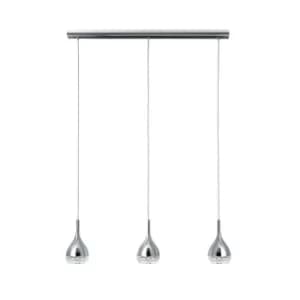 Khalifa Ceiling Pendant 3 Light GU10 Line Polished Chrome