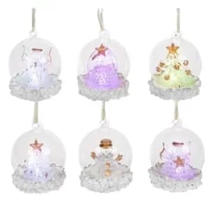 Glass Art LED Silver Bauble Small (One Random Supplied)