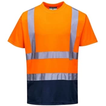 S378ONRL - sz L Two Tone T-Shirt - Orange/Navy - Portwest