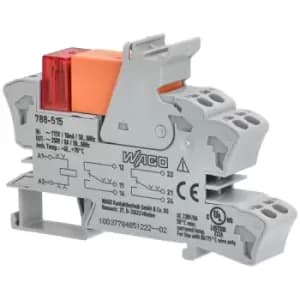 WAGO 788-515 115VAC 8A DPDT-CO DIN Rail Mountable Relay Module