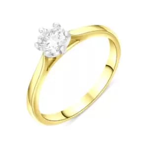 18ct Yellow Gold 0.50ct Diamond Round Brilliant Cut Solitaire Ring