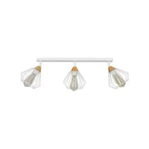 Vesta White Ceiling Spotlight Bar Wire Shades 3x E27