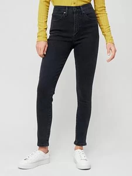 Retro High Skinny Jeans - Black