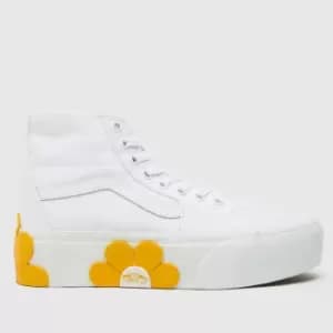 Vans Sk8-hi Tapered Stackform Trainers In White & Yellow