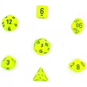 Chessex Poly 7 Dice Set: Vortex Bright Green/black