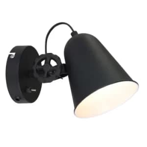 Dolphin Dome Wall Light Black Matt