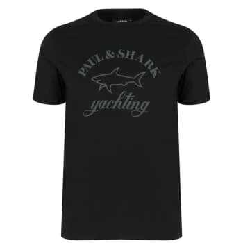 Paul And Shark Tonal Printed T Shirt - Black
