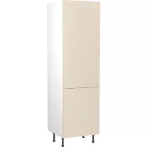 Kitchen Kit Flatpack Slab Kitchen Cabinet Tall Fridge & Freezer 70/30 Unit Super Gloss 600mm in Cashmere MFC