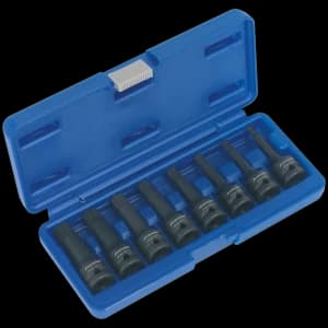 Sealey 8 Piece 1/2" Drive Impact Spline Socket Bit Set 1/2"