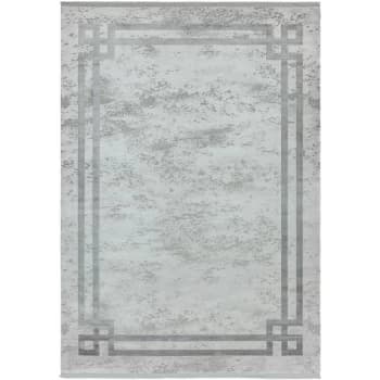Olympia OL03 Silver Grey Border 120cm x 170cm Rectangle - Grey