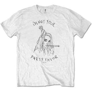 Billie Eilish - Party Favor Unisex Large T-Shirt - White