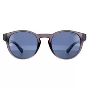 Round Transparent Grey Blue Polarized