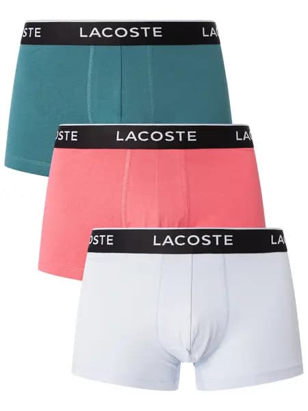 Lacoste 3 Pack Trunks Grey/Pink/Black XXL