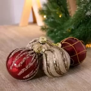 Charles Bentley Pack Of 12 Traditional Style Glass Baubles