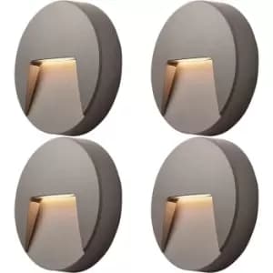 4 PACK Round Outdoor IP65 Pathway Guide Light - Indirect CCT LED - Grey ABS