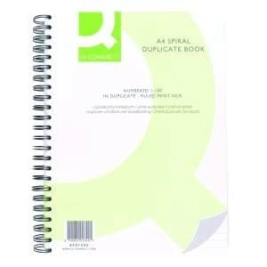Q-Connect Feint Ruled Wirebound Duplicate Book A4 KF01342