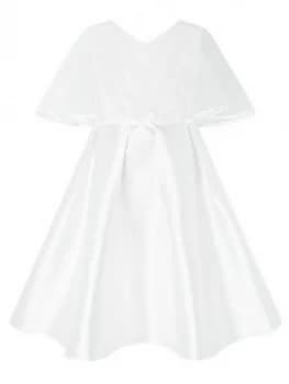 Monsoon Girls Sherry Cape Dress - White, Size 10 Years, Women