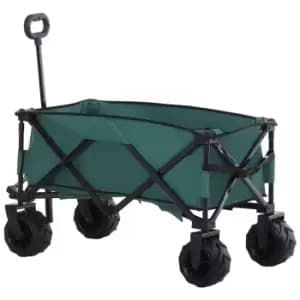 Outsunny Outdoor Folding Cargo Cart w/ Telescopic Handle