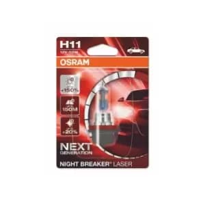 Osram - Performance Bulbs - Up To +150% More Brightness - H11 (711) PGJ19-2 - Halogen - night breaker laser - 64211NL-01B