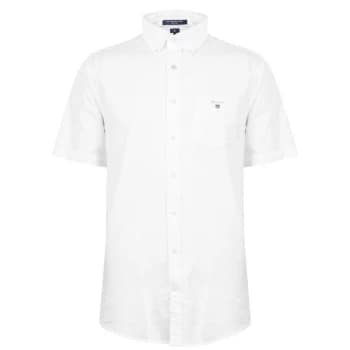 Gant Short Sleeve Oxford Shirt - White