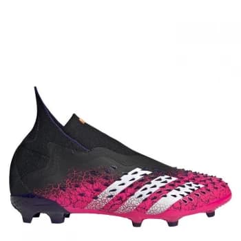 adidas Predator Freak + Junior FG Football Boots - Black/ShockPink