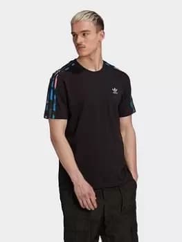 adidas Originals Camo 3 Stripe T-Shirt - Black, Size S, Men