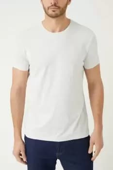 Mens White, Black, Grey Marl 3 Pack Crew Neck T-Shirts
