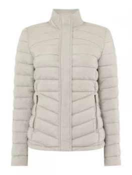Barbour Vartersay Quilted Funnel Neck Coat White