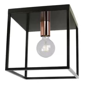 Lucide Arthur Modern Flush Ceiling Light 1xE27 Black