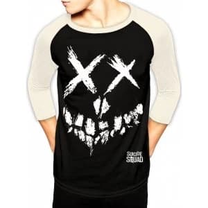 Suicide Squad - Skull Bs Mens Medium Baseball T-Shirt - Black