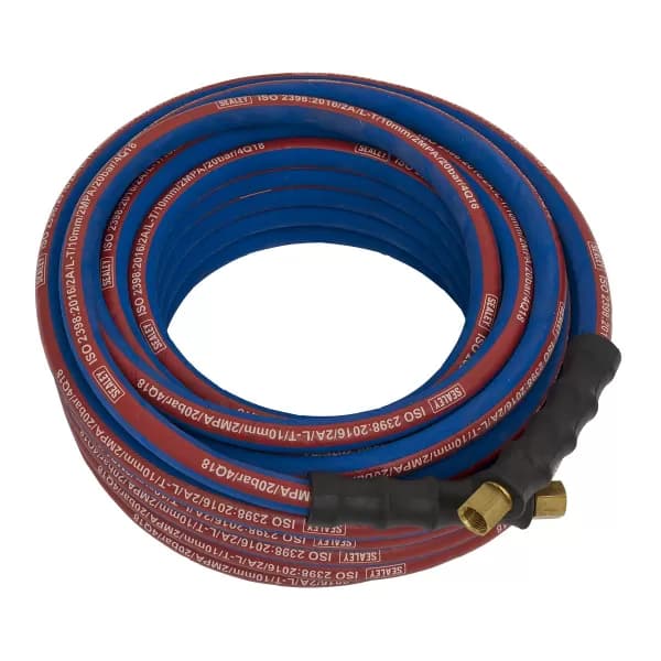Sealey AH15R/38 Air Hose 15mtr x Ø10mm with 1/4BSP Unions Extra Heavy-Duty