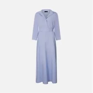 James Lakeland Stripped Shirt belted Midi Dress - Blue