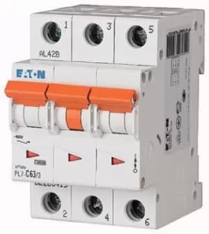 Eaton xPole 63A MCB Mini Circuit Breaker3P Curve C, Breaking Capacity 10 kA
