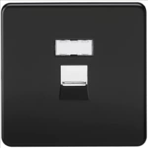 KnightsBridge Screwless Matt Black RJ45 Network Outlet Wall Socket