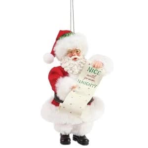 Naughty and Nice Santa Hanging Ornament