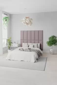 EasyMount Wall Mounted Upholstered Panels, Modular DIY Headboard in Plush Velvet Fabric (Pack of 4)