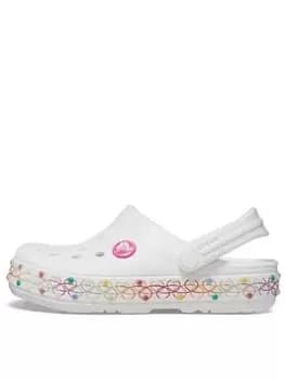 Crocs Crocband Stretch Necklace Toddler Sandal, White, Size 10 Younger