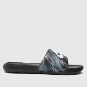 Nike Black And Blue Victori One Sandals