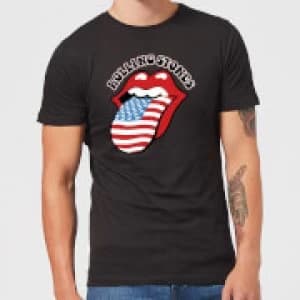 Rolling Stones US Flag Mens T-Shirt - Black