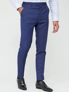 Ted Baker Sterling Birdseye Trousers - Blue, Size 30, Men