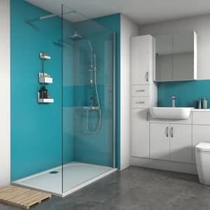 Splashwall Matt Ocean 2 sided Shower Panel kit (L)1200mm (W)1200mm (T)4mm