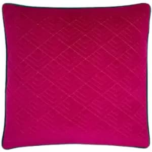 Deco Velvet Cushion Fuchsia/Jade