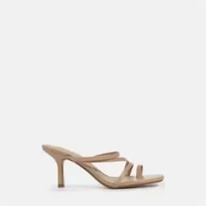 Missguided strappy mid heel toe post sandal - Brown