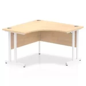 Impulse 1200mm Corner Desk Maple Top White Cantilever Leg