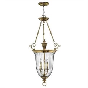 3 Light Large Ceiling Pendant Polished Brass, E14