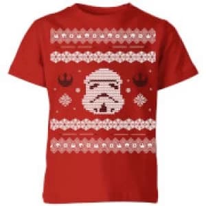 Star Wars Stormtrooper Knit Kids Christmas T-Shirt - Red - 11-12 Years