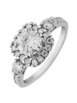 Moissanite 9Ct Gold 6Mm Centre 1.33Ct Total Vintage Style Ring